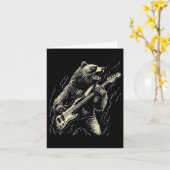 Retro Bär spielen Gitarre Bären Gitarre Musi Karte (Gelbe Blume)