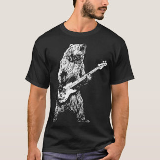 Retro Bär spielen Gitarre Bären Gitarre Musi T-Shirt