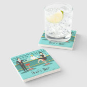 Retro Bar-Stein-Untersetzer Steinuntersetzer (Seitenansicht)