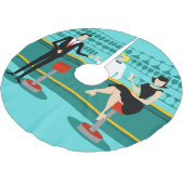 Retro Bar-Weihnachtsbaum-Rock Polyester Weihnachtsbaumdecke (Schrägansicht)