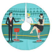 Retro Bar-Weihnachtsbaum-Rock Polyester Weihnachtsbaumdecke (Vorderseite)