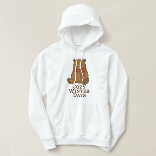 Retro-Bär-Winter Hoodie (Design vorne)