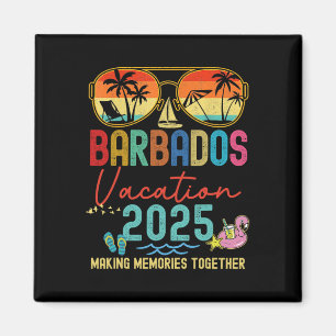 Retro Barbados Urlaub 2025 Erinnerungen Matching G Magnet