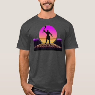 Retro Barbarian Ax Fighter Battle Warrior 80er Out T-Shirt