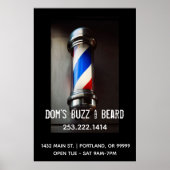 Retro Barber Pole Business Poster-Zeichen Poster (Vorne)