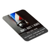 Retro Barber Pole Dark Gray Business Magnet (Rechte Seite)