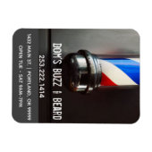 Retro Barber Pole Dark Gray Business Magnet (Horizontal)