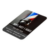 Retro Barber Pole Dark Gray Business Magnet (Linke Seite)