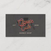 Retro Barber Shop, Friseur QR Code Visitenkarte (Vorderseite)