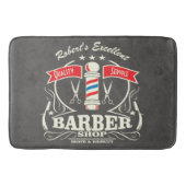 Retro Barber Stylist Bodenmatte Grau Badematte (Vorderseite)