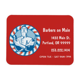 Retro Barbershop Abzeichen individuell anpassbar Magnet