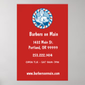 Retro Barbershop Abzeichen Poster (Vorne)