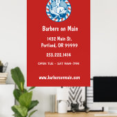 Retro Barbershop Abzeichen Poster (Heimbüro)