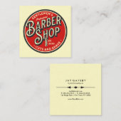 Retro Barbershop Business Card Quadratische Visitenkarte (Vorne/Hinten)