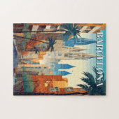 Retro Barcelona Vintage Reiseillustration Puzzle (Horizontal)