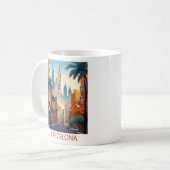 Retro Barcelona Vintage Travel Illustration Kaffeetasse (Vorderseite Links)