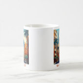 Retro Barcelona Vintage Travel Illustration Kaffeetasse (Mittel)
