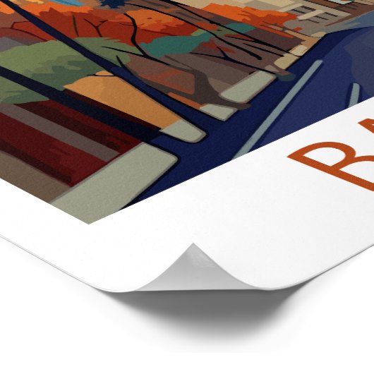 Retro Barcelona Vintage Travel Illustration Poster (Ecke)