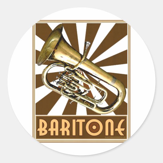 Retro Baritone Runder Aufkleber (Vorderseite)