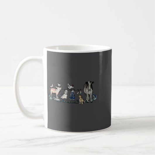 Retro Barnyard Animals Meme Farm Animals Hanging C Kaffeetasse (Links)