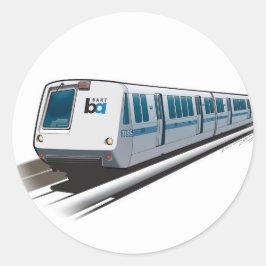 Retro-BART-Zug-Illustration Runder Aufkleber