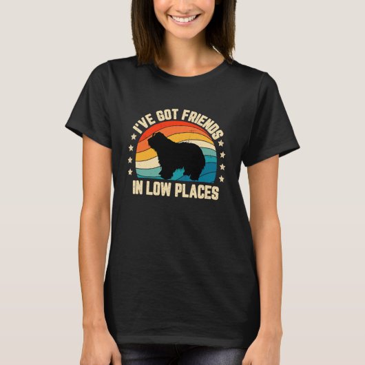 Retro Bartollie Ich habe Freunde an Low Place Got T-Shirt (Vorderseite)