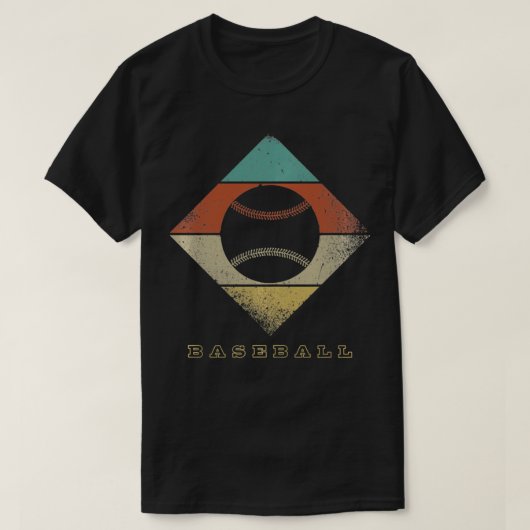 Retro Baseball 1960's 1970's Style Baseball Pullov T-Shirt (Design vorne)