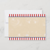 Retro Baseball 1. Geburtstagsstars & Streifen Foto Einladung (Rückseite)