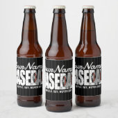 Retro Baseball ADD NAME Pinstripe Team Player Bierflaschenetikett (Flaschen)