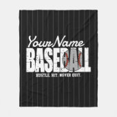 Retro Baseball ADD NAME Pinstripe Team Player Fleecedecke (Vorderseite)