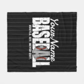 Retro Baseball ADD NAME Pinstripe Team Player Fleecedecke (Vorderseite (Horizontal))