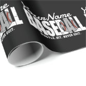Retro Baseball ADD NAME Pinstripe Team Player Geschenkpapier (Rolleneckpunkt)
