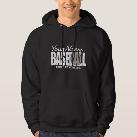 Retro Baseball ADD NAME Pinstripe Team Player Hoodie (Vorderseite)