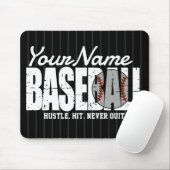 Retro Baseball ADD NAME Pinstripe Team Player Mousepad (Mit Mouse)