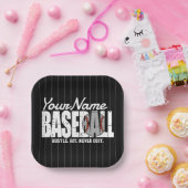 Retro Baseball ADD NAME Pinstripe Team Player Pappteller (Party)