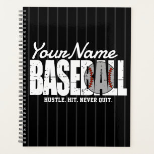 Retro Baseball ADD NAME Pinstripe Team Player Planer