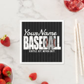 Retro Baseball ADD NAME Pinstripe Team Player Serviette (Beispiel)