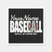 Retro Baseball ADD NAME Pinstripe Team Player Serviette (Vorderseite)