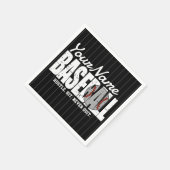 Retro Baseball ADD NAME Pinstripe Team Player Serviette (Ecke)