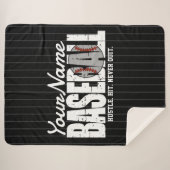 Retro Baseball ADD NAME Pinstripe Team Player Sherpadecke (Vorderseite (Horizontal))