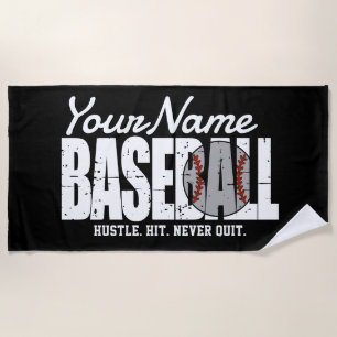 Retro Baseball ADD NAME Pinstripe Team Player Strandtuch