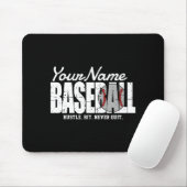 Retro-Baseball-Add-Name-Pinstripe-Team-Player-T-Sh Mousepad (Mit Mouse)