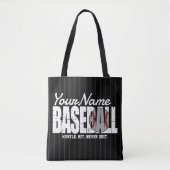 Retro Baseball ADD NAME Pinstripe Team Player Tasche (Vorderseite)