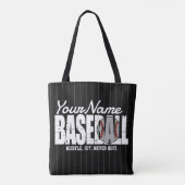 Retro Baseball ADD NAME Pinstripe Team Player Tasche (Rückseite)