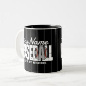 Retro Baseball ADD NAME Pinstripe Team Player Zweifarbige Tasse (Vorderseite Links)