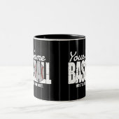 Retro Baseball ADD NAME Pinstripe Team Player Zweifarbige Tasse (Mittel)