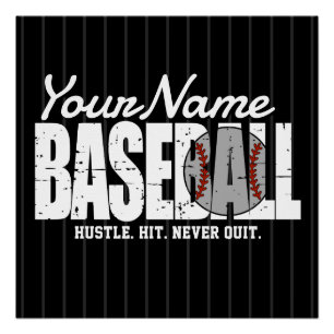 Retro-Baseball-ADD NAME Pinstripe-Team-Spieler Poster