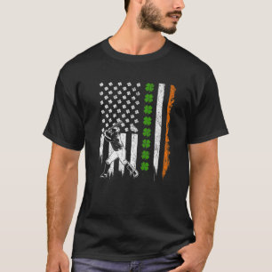Retro Baseball Amerikanische Flagge Shamrocks St.P T-Shirt
