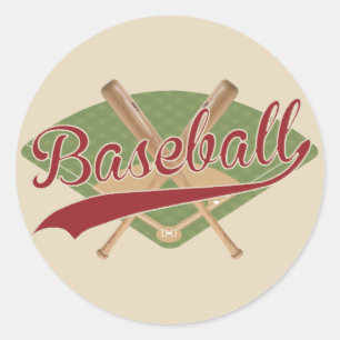 Retro-Baseball-Aufkleber Runder Aufkleber