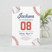 Retro Baseball Birthday Einladung (Stehend Vorderseite)